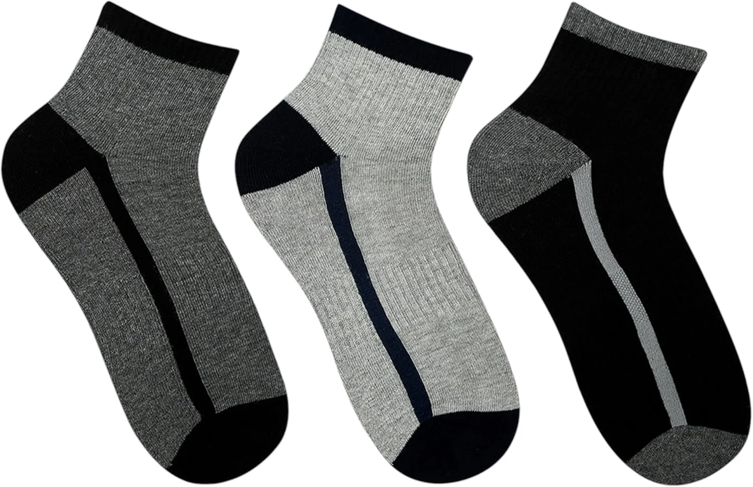 جوراب ورزشی/باشگاهی ساق بلند مردانه بالنزیا (سایز آزاد) ساخته شده با 100% پنبه و اسپندکس. بسته 3 عددی (چند رنگ) | جوراب مچی حوله ای مردانه.