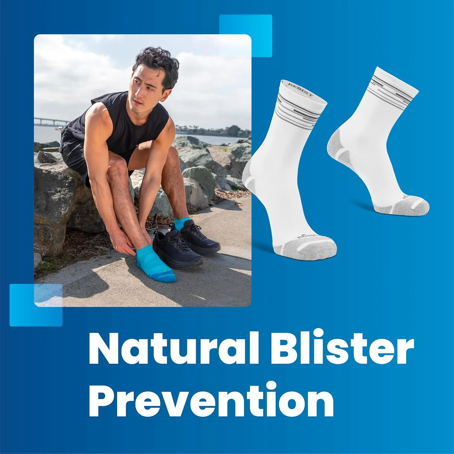 جوراب ساق کوتاه مقاوم در برابر تاول بالگا، مناسب آقایان و بانوان (یک جفت)