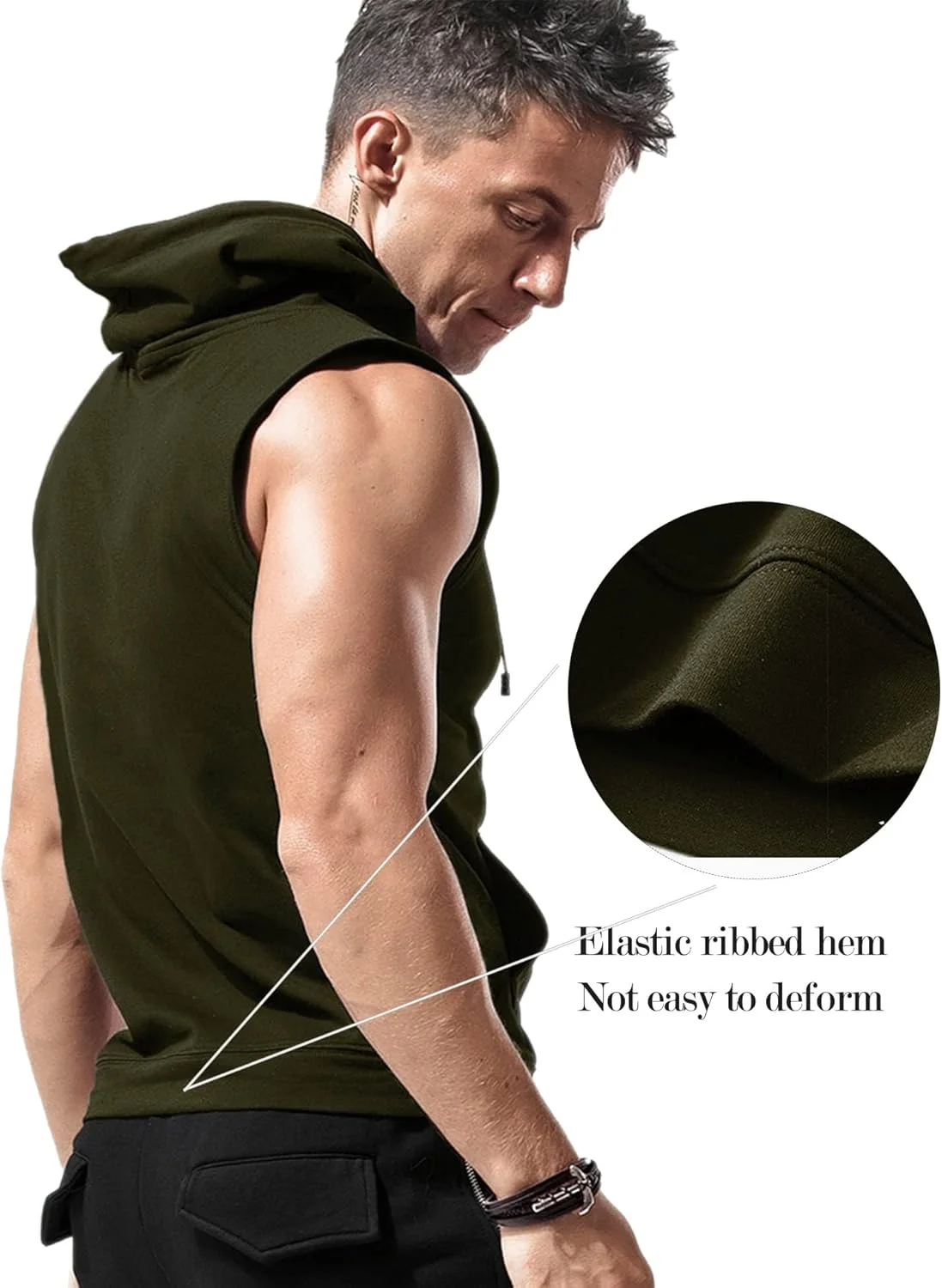 تاپ ورزشی کلاه دار مردانه Babioboa، تی شرت بدون آستین بدنسازی تاپ ورزشی کلاه دار مردانه Babioboa، تی شرت بدون آستین بدنسازی