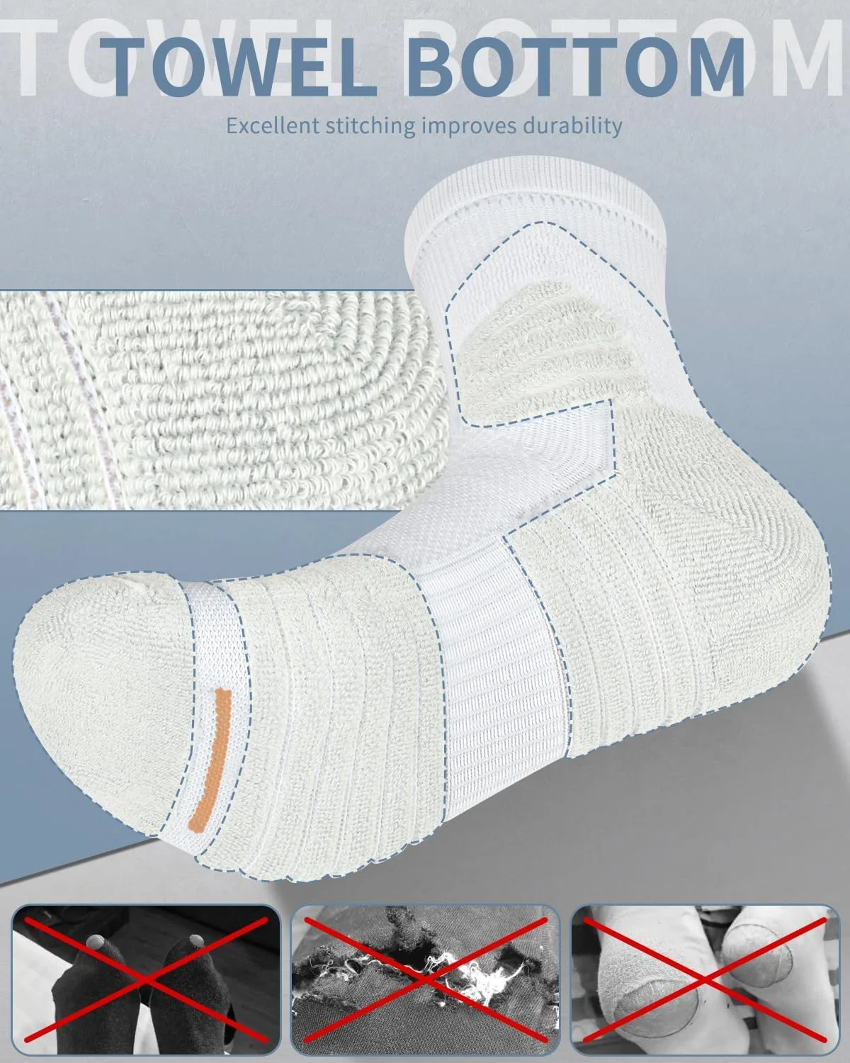 آزون 3 جفت جوراب ورزشی مردانه، جوراب ورزشی زنانه ضد تاول، دارای بالشتک، تنفسی، ساق دار، فشاری برای تمرین، پیاده روی، گردش در فضای باز (سایز مدیوم 38-42) آزون 3 جفت جوراب ورزشی مردانه، جوراب ورزشی زنانه ضد تاول، دارای بالشتک، تنفسی، ساق دار، فشاری برای تمرین، پیاده روی، گردش در فضای باز (سایز مدیوم 38-42)