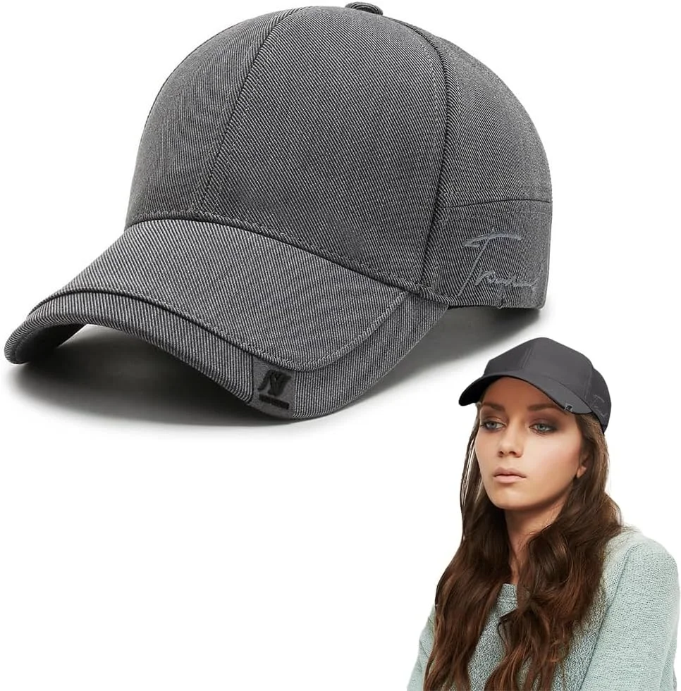 کلاه بیسبال مردانه Azonee، کلاه نقاب دار گلدوزی شده ساده قابل تنظیم، کلاه آفتابی تنفسی برای ورزش و استفاده روزمره، کلاه унисекс برای زنان و مردان (خاکستری روشن)
