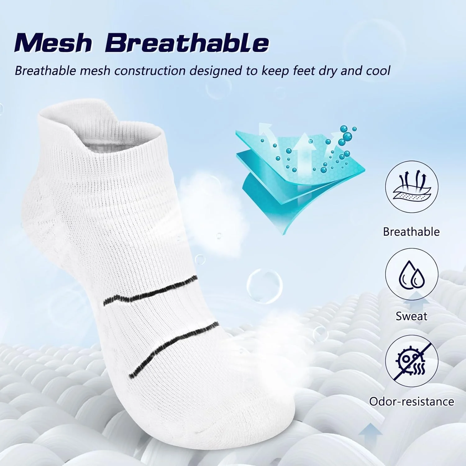 جوراب مچی آزونه، 6 جفت جوراب ورزشی ساق کوتاه زنانه با پد محافظ پاشنه، جوراب ورزشی ساق کوتاه تنفسی برای مردان و زنان، سایز 36-46 جوراب مچی آزونه، 6 جفت جوراب ورزشی ساق کوتاه زنانه با پد محافظ پاشنه، جوراب ورزشی ساق کوتاه تنفسی برای مردان و زنان، سایز 36-46