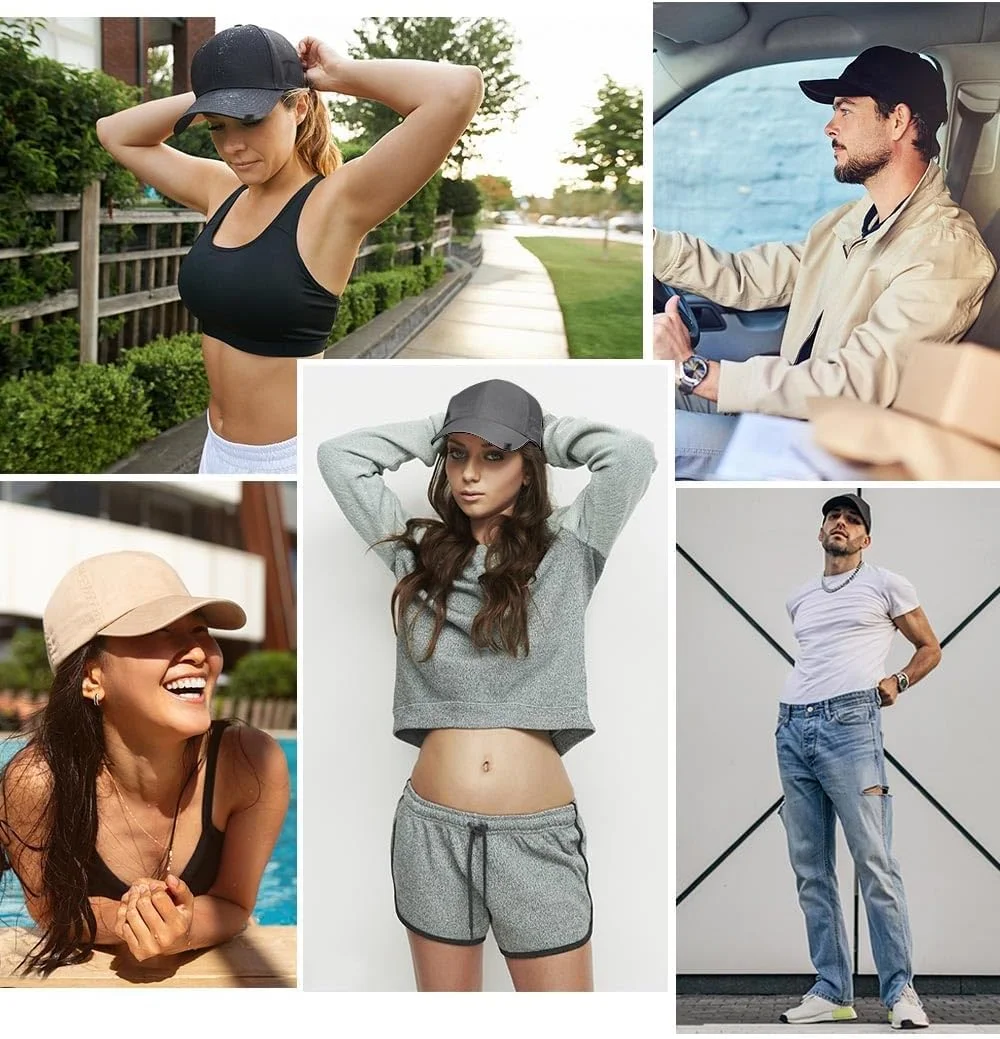 کلاه بیسبال مردانه Azonee، کلاه نقاب دار گلدوزی شده ساده قابل تنظیم، کلاه آفتابی تنفسی برای ورزش و استفاده روزمره، کلاه унисекс برای زنان و مردان (خاکستری روشن)