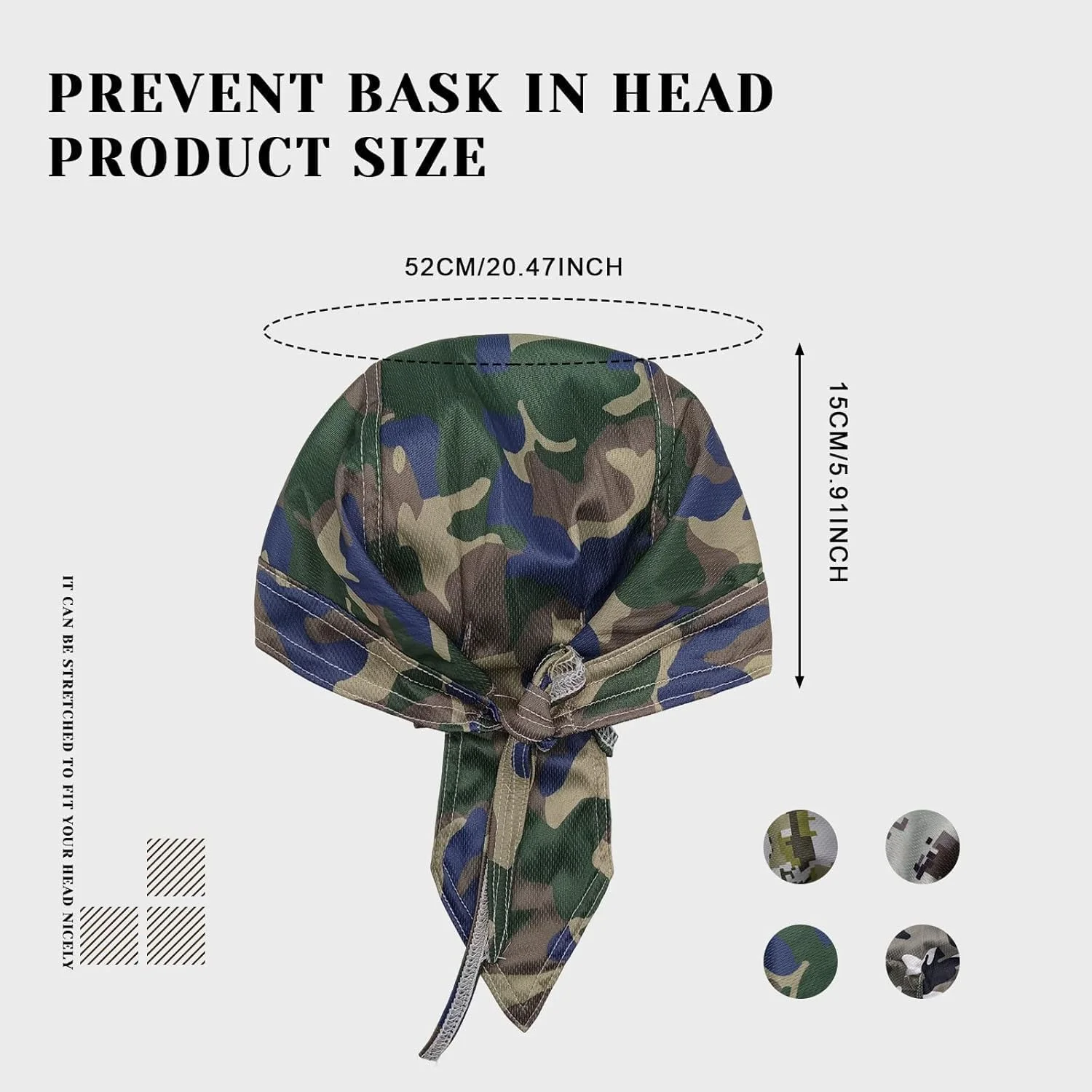 آزون 4 عدد کلاه سر طرح استتار، کلاه دوچرخه سواری قابل تنظیم، تنفسی، هدبند خشک شونده سریع، کلاه محافظ آفتاب برای مردان، ورزش های فضای باز (تک سایز، پلی استر) آزون 4 عدد کلاه سر طرح استتار، کلاه دوچرخه سواری قابل تنظیم، تنفسی، هدبند خشک شونده سریع، کلاه محافظ آفتاب برای مردان، ورزش های فضای باز (تک سایز، پلی استر)