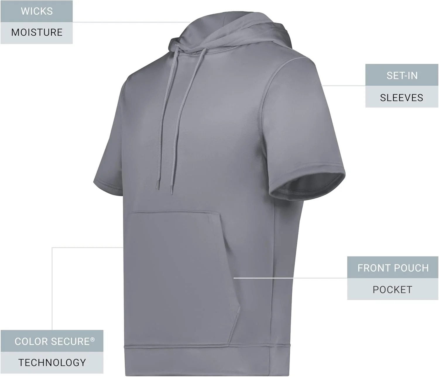هودی آستین کوتاه مردانه ورزشی آگوستا با قابلیت جذب رطوبت