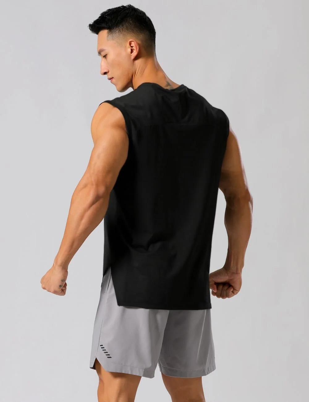 تاپ ورزشی مردانه GYMAPE، آستین حلقه ای، مناسب تمرین، دویدن و باشگاه، خشک شونده سریع