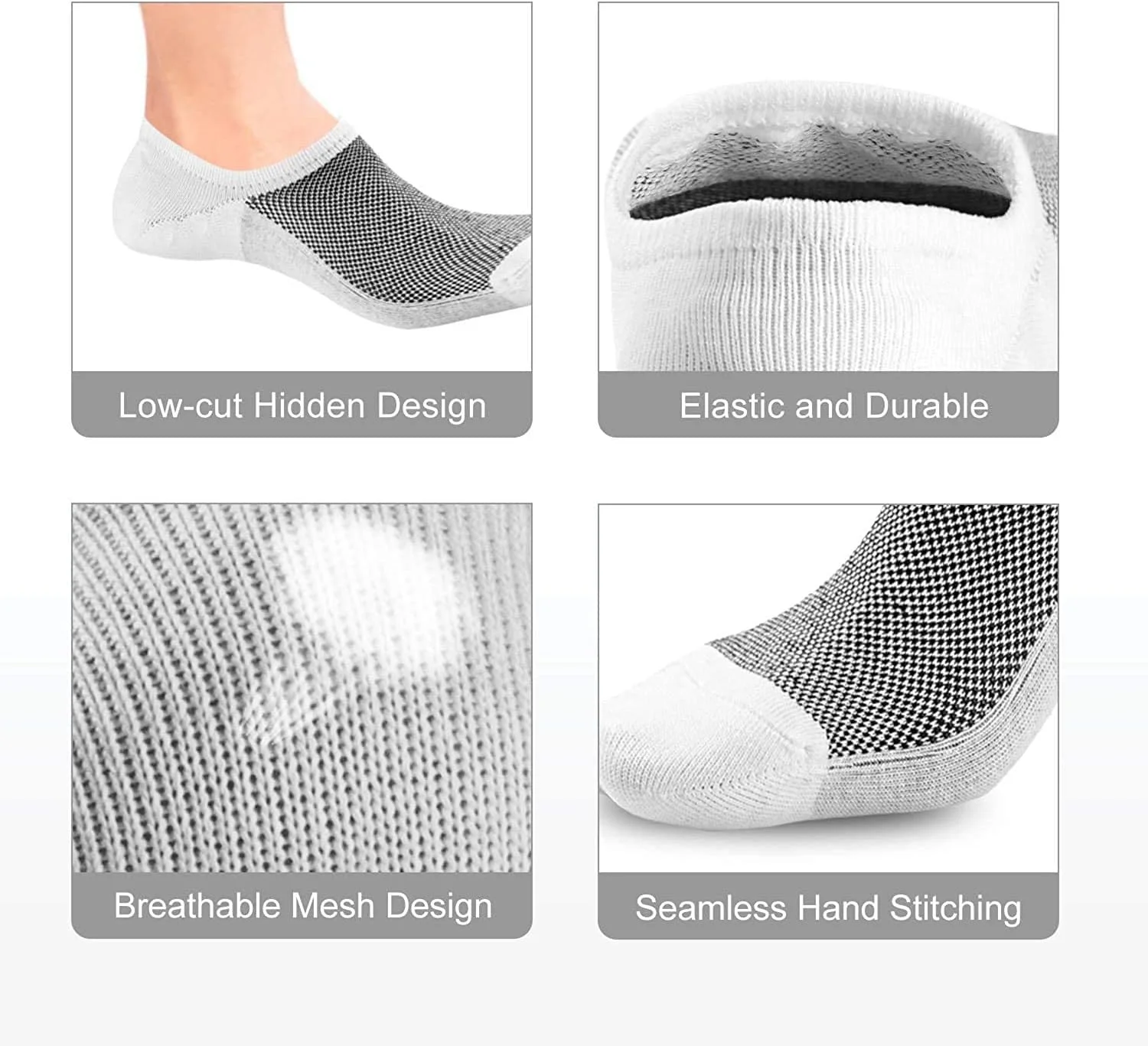 جوراب ورزشی مچی مردانه، بسته 6 جفتی سایز 43-48، جوراب نخی ساق کوتاه ورزشی، جوراب قایقی نامرئی ضد لغزش برای دویدن، باشگاه و راحتی روزانه (طراحی یونیسکس) جوراب ورزشی مچی مردانه، بسته 6 جفتی سایز 43-48، جوراب نخی ساق کوتاه ورزشی، جوراب قایقی نامرئی ضد لغزش برای دویدن، باشگاه و راحتی روزانه (طراحی یونیسکس)