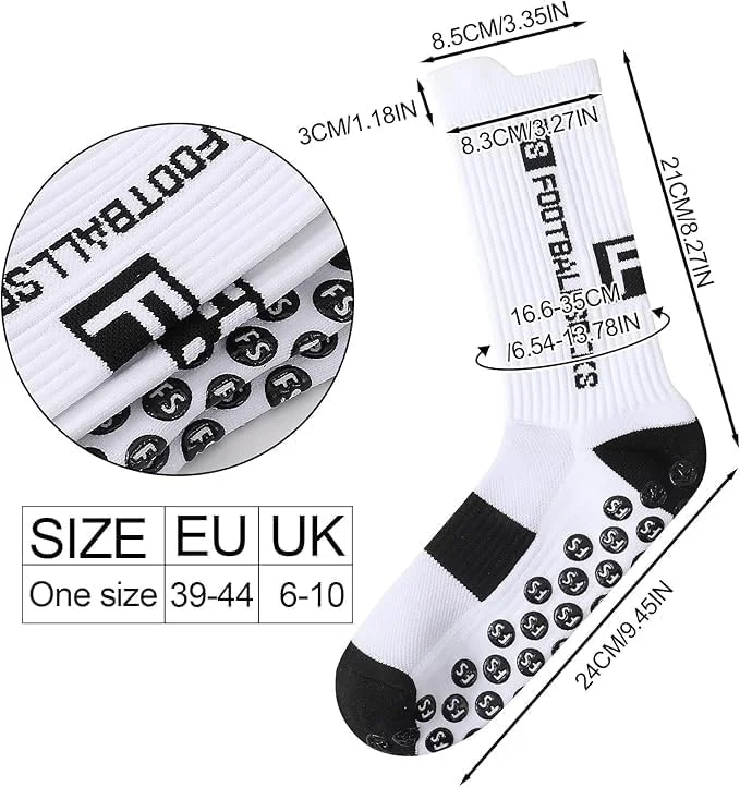 3/4/8 جفت جوراب ورزشی ضد لغزش فوتبال، بیسبال، унисекс با پدهای چسبنده