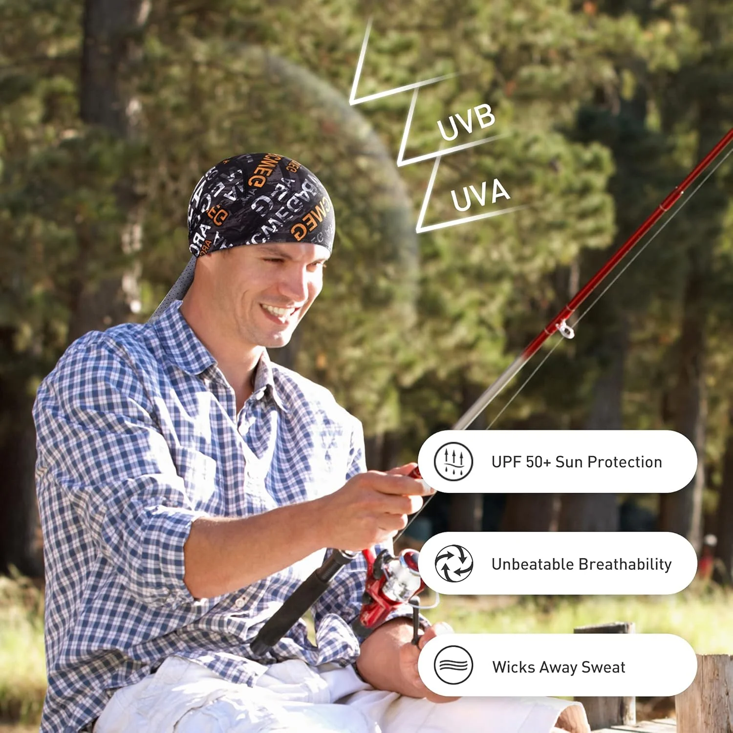 کلاه سر دزدان دریایی Arcweg مناسب دوچرخه سواری، کلاه جمجمه ای عرق گیر، کلاه آفتابگیر محافظ UV، کلاه کاسکت خشک شونده سریع، دستمال سر، مناسب مردان و زنان ورزش های فضای باز