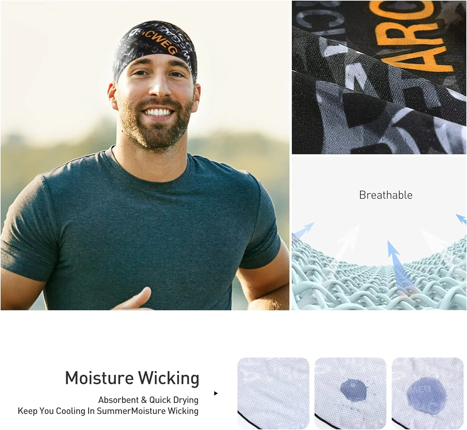 کلاه سر دزدان دریایی Arcweg مناسب دوچرخه سواری، کلاه جمجمه ای عرق گیر، کلاه آفتابگیر محافظ UV، کلاه کاسکت خشک شونده سریع، دستمال سر، مناسب مردان و زنان ورزش های فضای باز