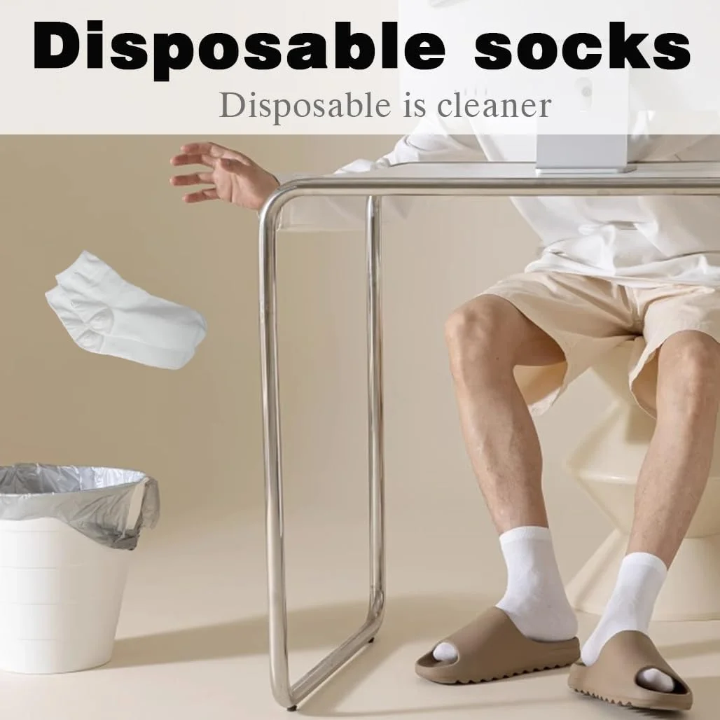 آوین 5 جفت جوراب یکبار مصرف زنانه و مردانه، جوراب های نخی نازک و تنفسی برای مسافرت، جوراب های کشی بدون نیاز به شستشو، جوراب های ساق متوسط نرم و راحت برای استفاده روزانه، ورزش، کار آوین 5 جفت جوراب یکبار مصرف زنانه و مردانه، جوراب های نخی نازک و تنفسی برای مسافرت، جوراب های کشی بدون نیاز به شستشو، جوراب های ساق متوسط نرم و راحت برای استفاده روزانه، ورزش، کار