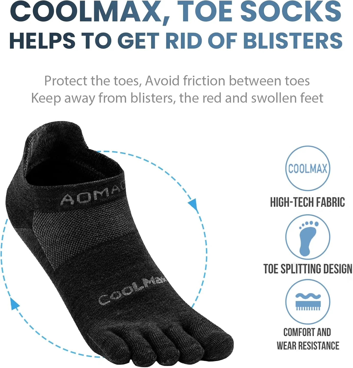 جوراب مدرن پنج انگشتی یونی‌سکس AONIJIE مدل E4110s