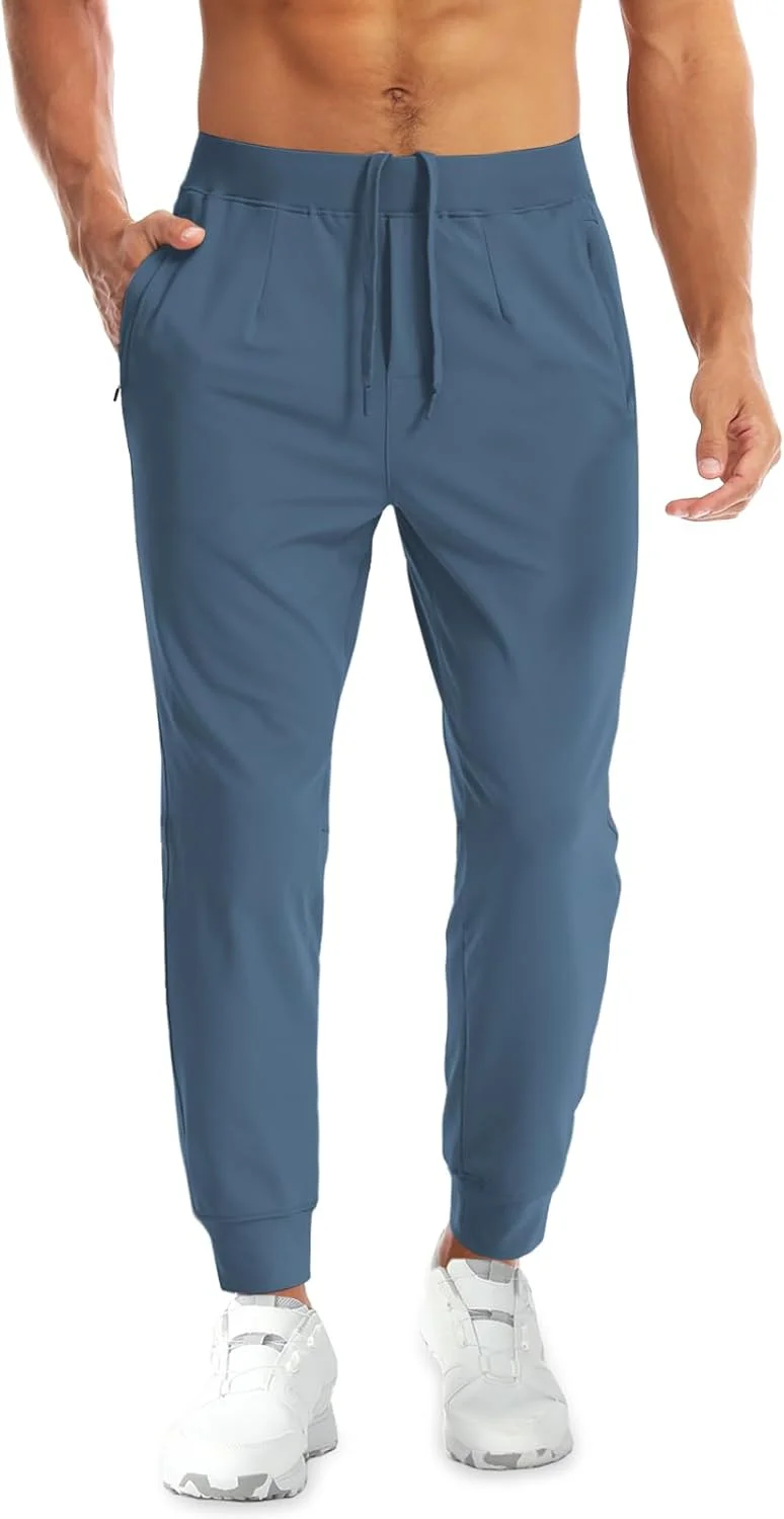 شلوار جاگر مردانه Aolesy با جیب زیپ دار، سبک وزن، کشسان، مناسب ورزش، دویدن و گلف