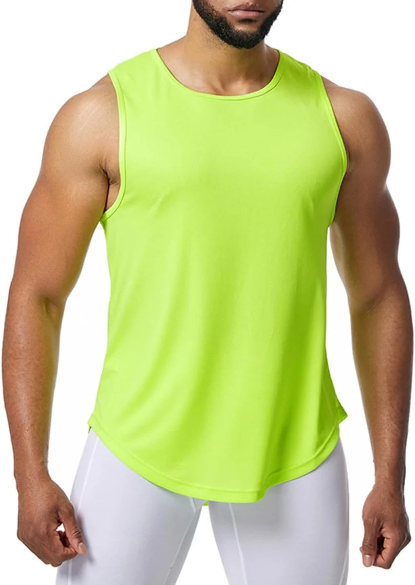 تاپ ورزشی مردانه، تنفسی با قابلیت خشک شدن سریع، جلیقه ورزشی توری، تی شرت آستین حلقه ای تمرینی، مناسب بدنسازی و دویدن