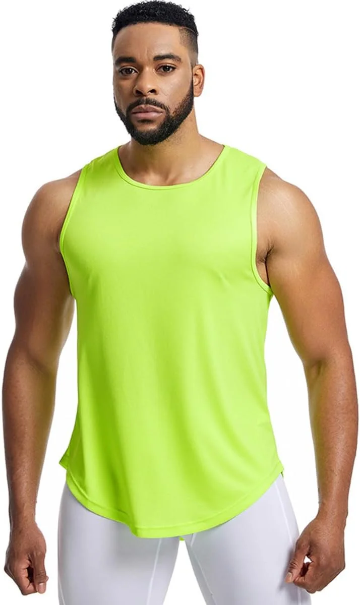 تاپ ورزشی مردانه، تنفسی با قابلیت خشک شدن سریع، جلیقه ورزشی توری، تی شرت آستین حلقه ای تمرینی، مناسب بدنسازی و دویدن