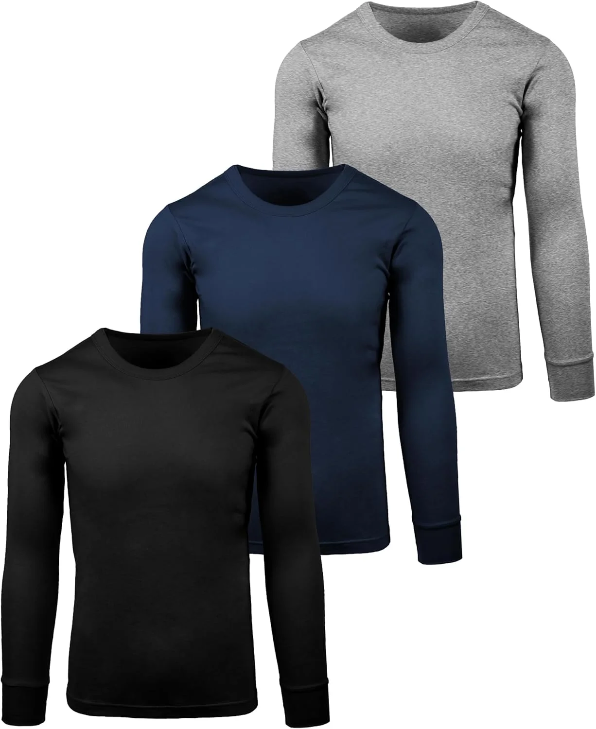 بسته سه عددی زیرپوش آستین بلند مردانه اندرو اسکات - یقه گرد | بافت تخت 100% پنبه
