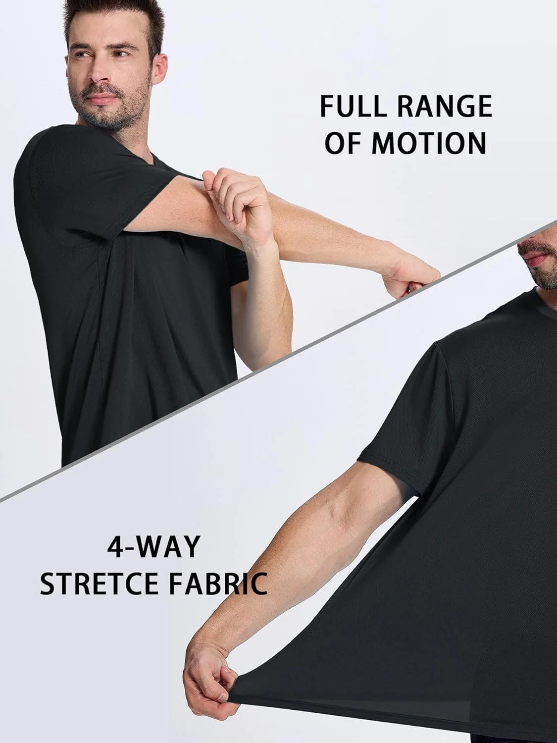 تی‌شرت‌های مردانه ANGEL CITIZ، مناسب باشگاه، با قابلیت خشک شدن سریع و جذب رطوبت، لباس ورزشی، تی‌شرت‌های ساده (بسته 3 یا 5 عددی)