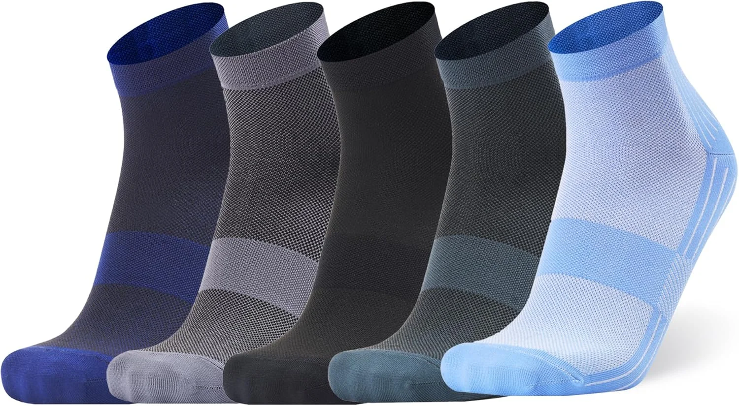 جوراب ورزشی ساق کوتاه مردانه ANCHOR، لباس ورزشی با عملکرد بالا برای دویدن، دوچرخه سواری، تمرین و ورزش های فضای باز، بسته ترکیبی 5 جفت جوراب