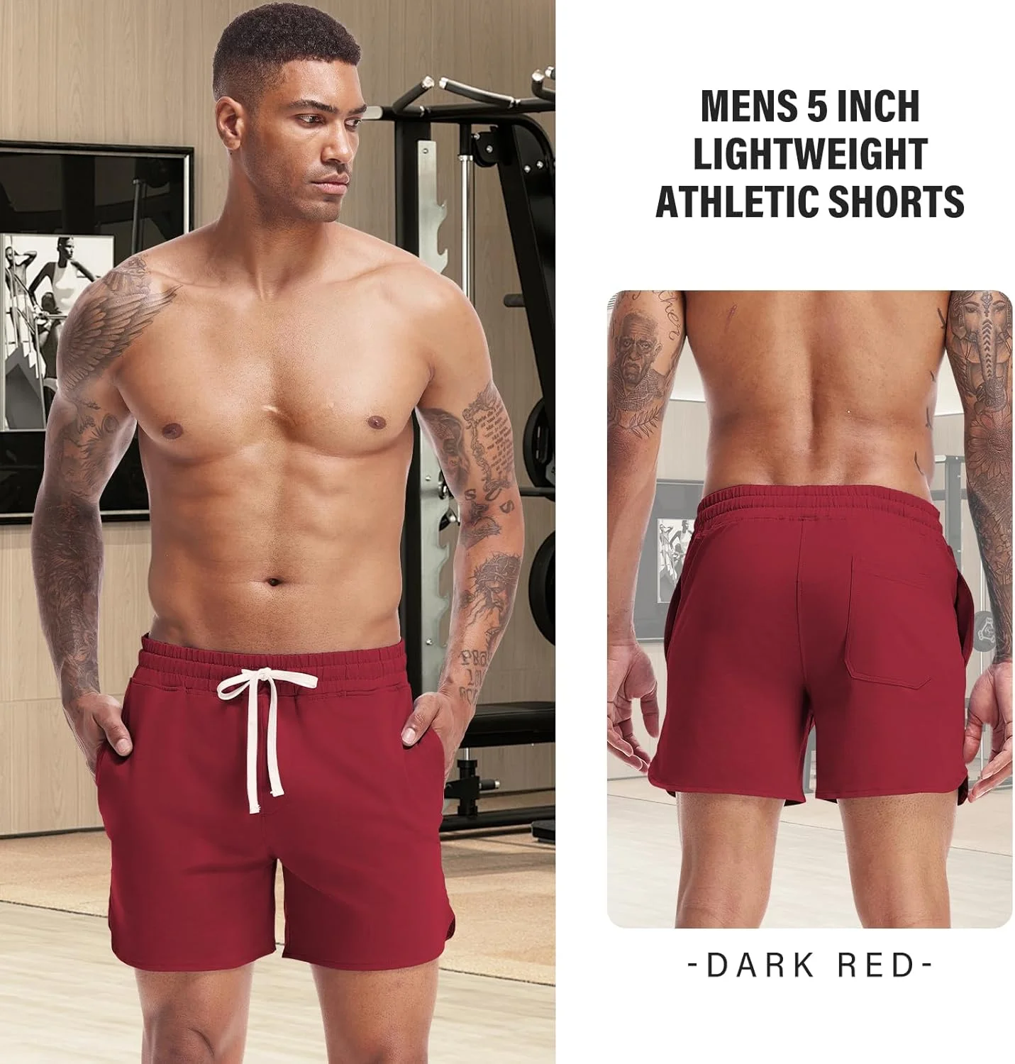 شلوارک ورزشی مردانه ای‌می کولی، شلوارک عرق‌گیر پنبه‌ای 5 اینچی، شلوارک ورزشی باشگاهی با جیب