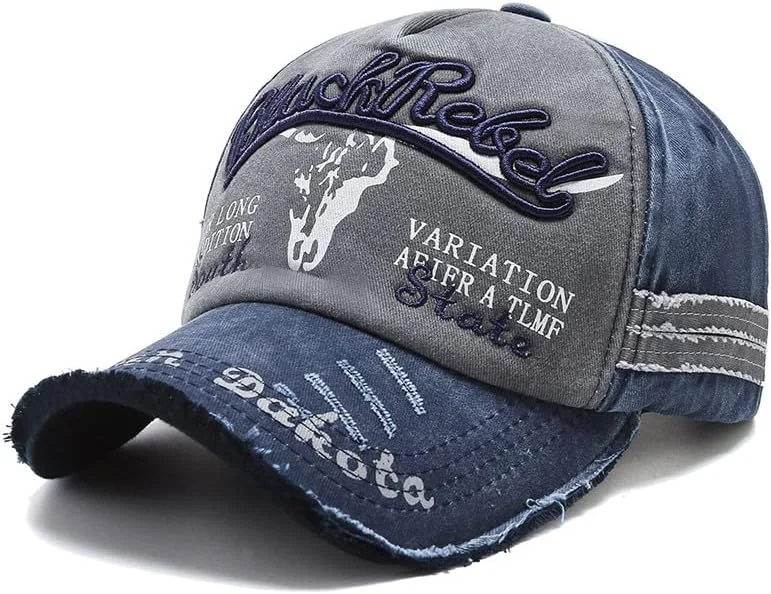 کلاه آفتابگیر ورزشی مردانه Alexvyan Blue Rebel، کلاه بیسبالی تابستانی قابل تنظیم برای گلف، تنیس، کریکت، دوچرخه سواری، دویدن و باشگاه - محافظت در برابر اشعه ماوراء بنفش خورشید