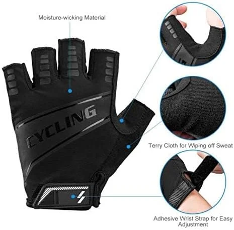 دستکش های نیم انگشتی ورزشی تنفسی Aiwanto مناسب دوچرخه سواری برای آقایان و بانوان