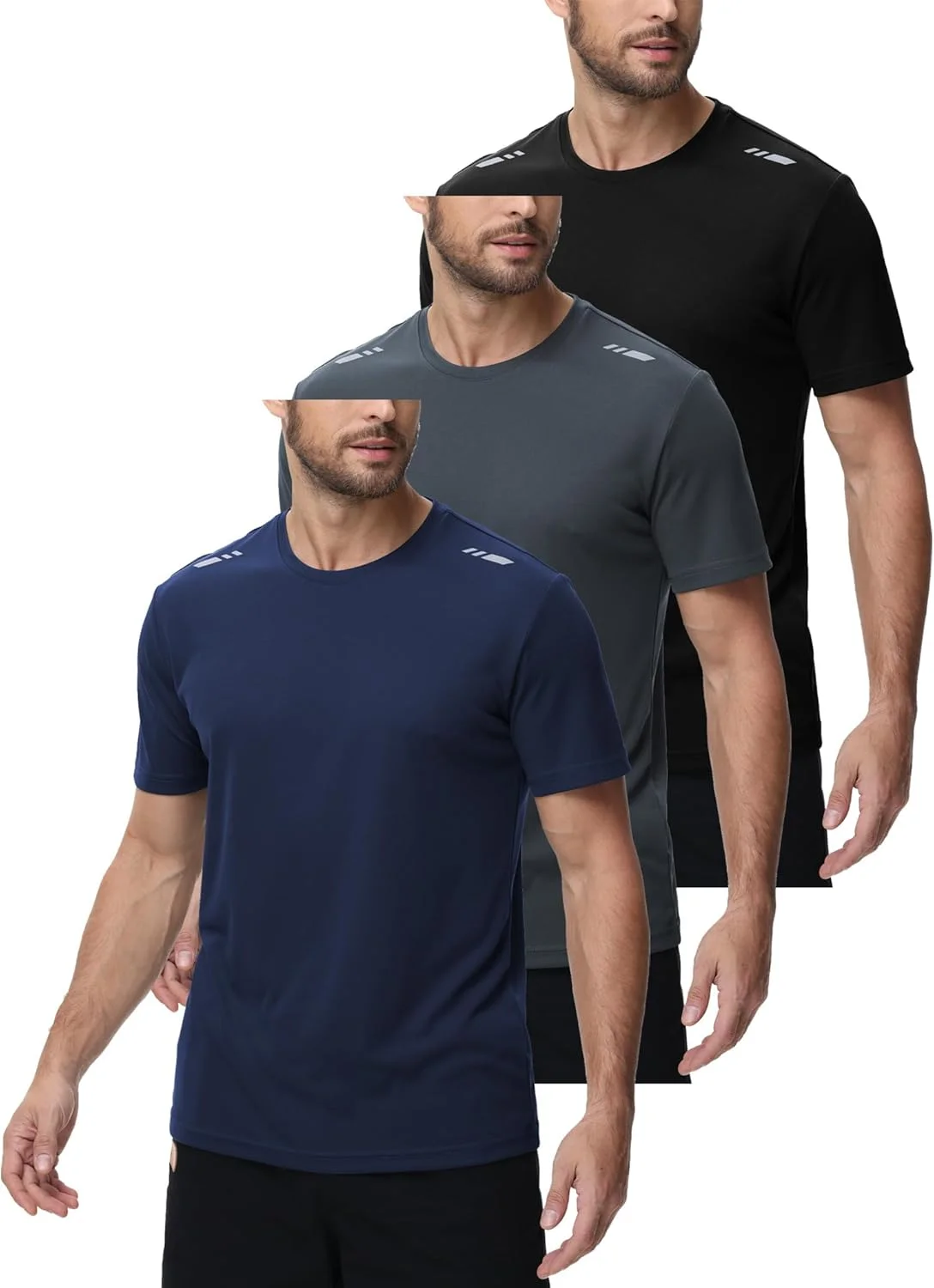 ست 3 عددی تیشرت ورزشی مردانه با قابلیت خشک شدن سریع و یقه گرد