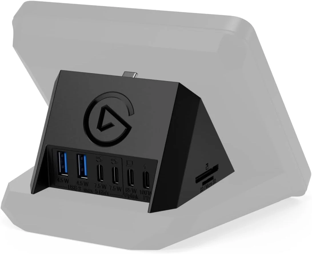 هاب USB الگاتو – برای استریم دک +، 2 پورت USB-C / 2 پورت USB-A، منبع تغذیه، کارت خوان SD/microSD – USB-C، مک/کامپیوتر، استریم دک و آداپتور برق شامل نمی شود