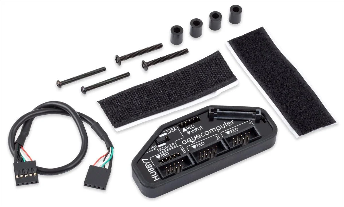 هاب USB 2.0 داخلی Aqua Computer 53230 HUBBY7 مشکی