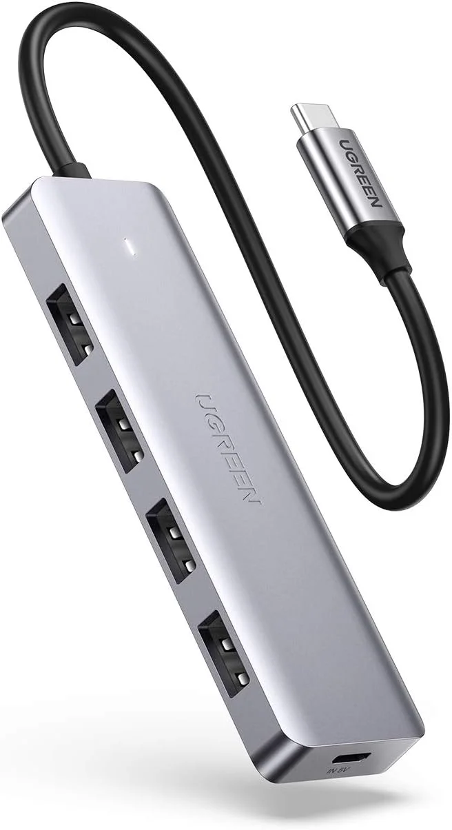 هاب USB C یوگرین با 4 پورت USB 3.0 OTG، سازگار با سری آیفون 17، سری مک بوک، آیپد، سرفیس پرو/گو، Thinkpad و غیره (15 سانتی متر)
