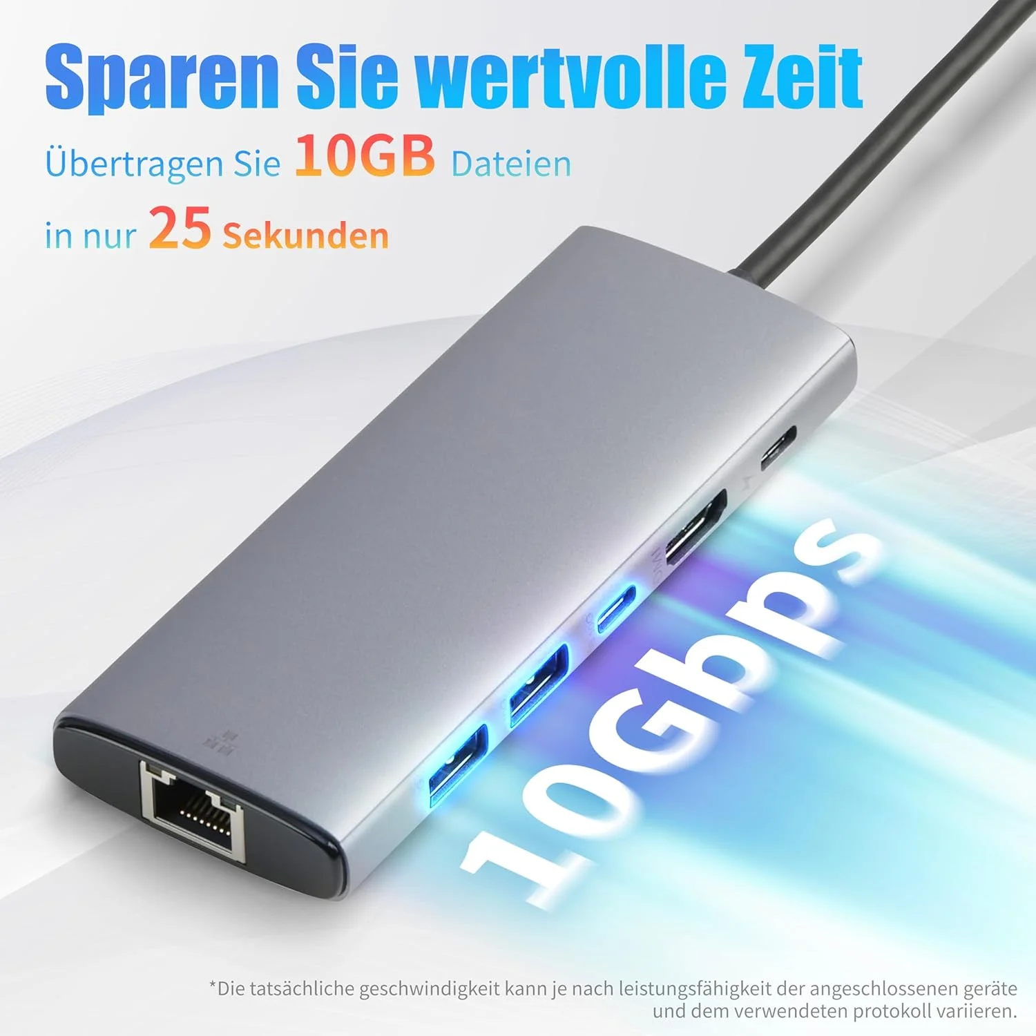 هاب USB C آمازون بیسیکس برای لپ‌تاپ‌های PC، آداپتور چند پورت 6 در 1 با شارژ PD حداکثر 100 وات، HDMI 4K، 2 پورت USB-A، اترنت، پورت داده Type C - تصویر 3