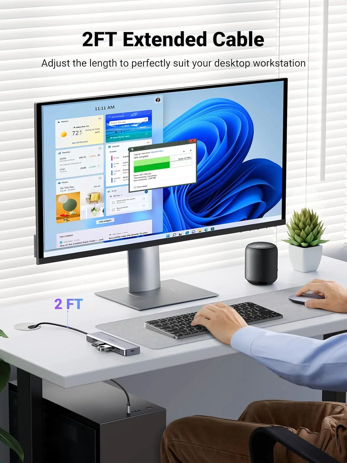 هاب USB C یوگرین با 4 پورت USB 3.0 OTG، سازگار با سری آیفون 17، سری مک بوک، آیپد، سرفیس پرو/گو، Thinkpad و غیره (60 سانتی متر)