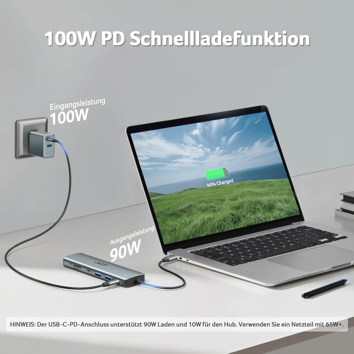 هاب USB C ایسر، 7 در 1 USB-C به 4K HDMI، 2xUSB 3.0، 1x Type C 5Gbps، 100W PD، کارت خوان SD/TF، آداپتور چند پورت داکینگ آلومینیومی برای سری iPhone 15/16، MacBook/iPad Pro/Air، S24، Surface و غیره.