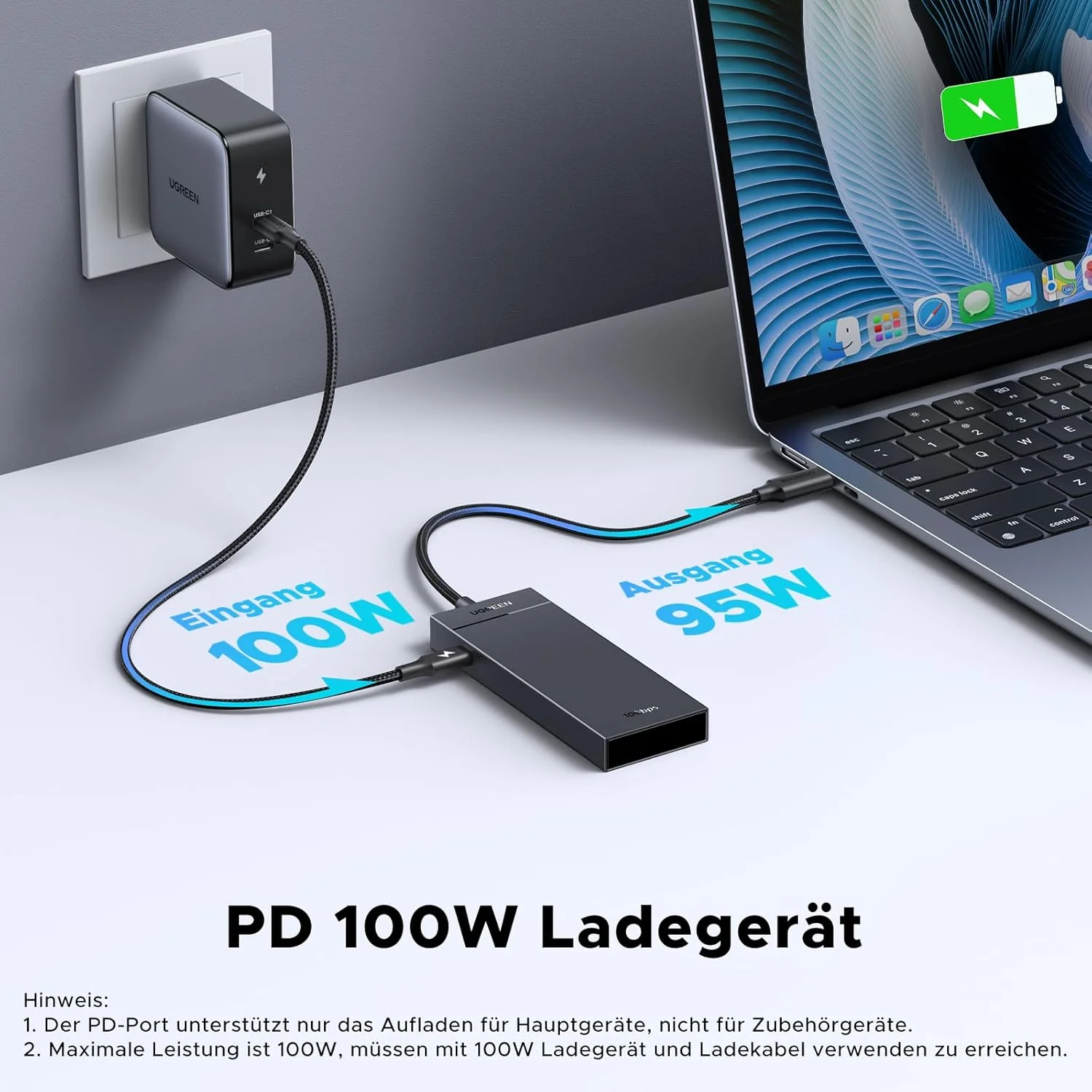 هاب USB C یوگرین 10 گیگابیت بر ثانیه با PD 100W، آداپتور با 4 پورت، اسپلیتر چند پورت پرسرعت برای سری آیفون 17، سری گلکسی S25، مک بوک، آی مک، آیپد، کروم بوک و غیره