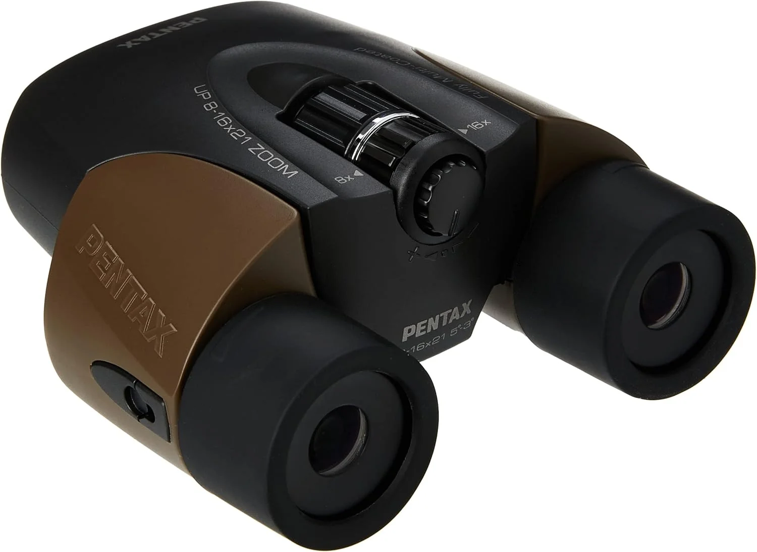 دوربین دوچشمی قهوه ای Pentax UP 8-16x21 با پوشش چند لایه کامل، زوم و قابلیت نصب روی سه پایه