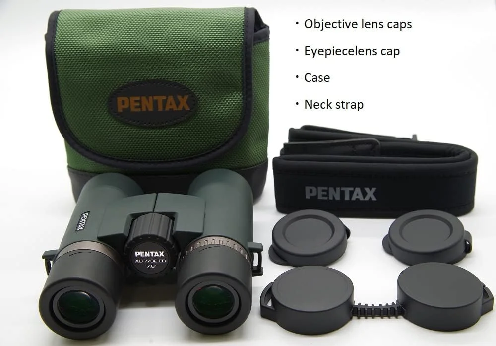 دوربین دوچشمی PENTAX AD 7x32 ED برای تماشای طبیعت، پوشش چند لایه کامل، ساختار ضد آب