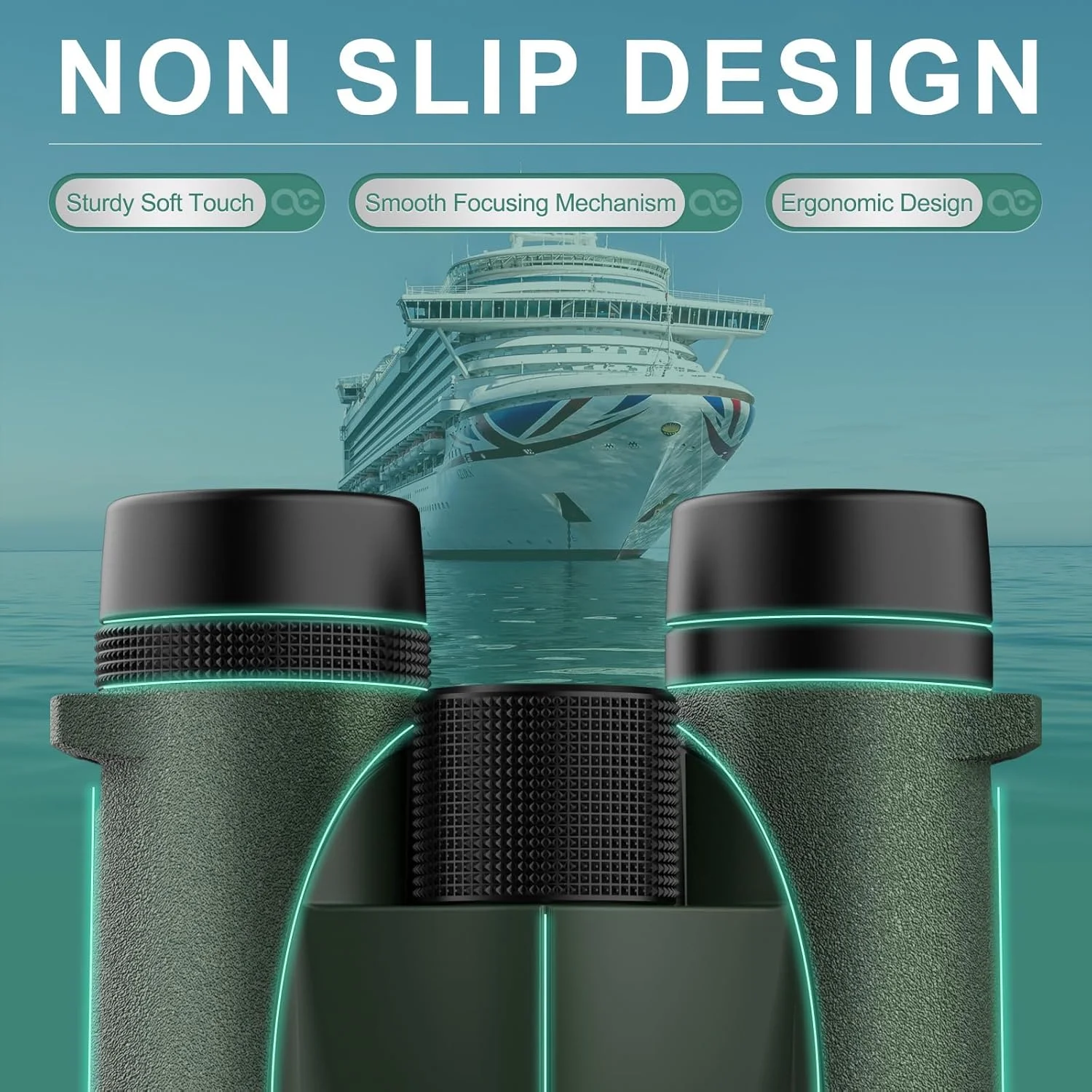 دوربین دوچشمی حرفه ای 10x42 برای بزرگسالان، فوکوس آسان، دوربین دوچشمی فشرده با بند شانه و کیف حمل، اپتیک ممتاز ضد آب مناسب برای شکار و سفر دریایی