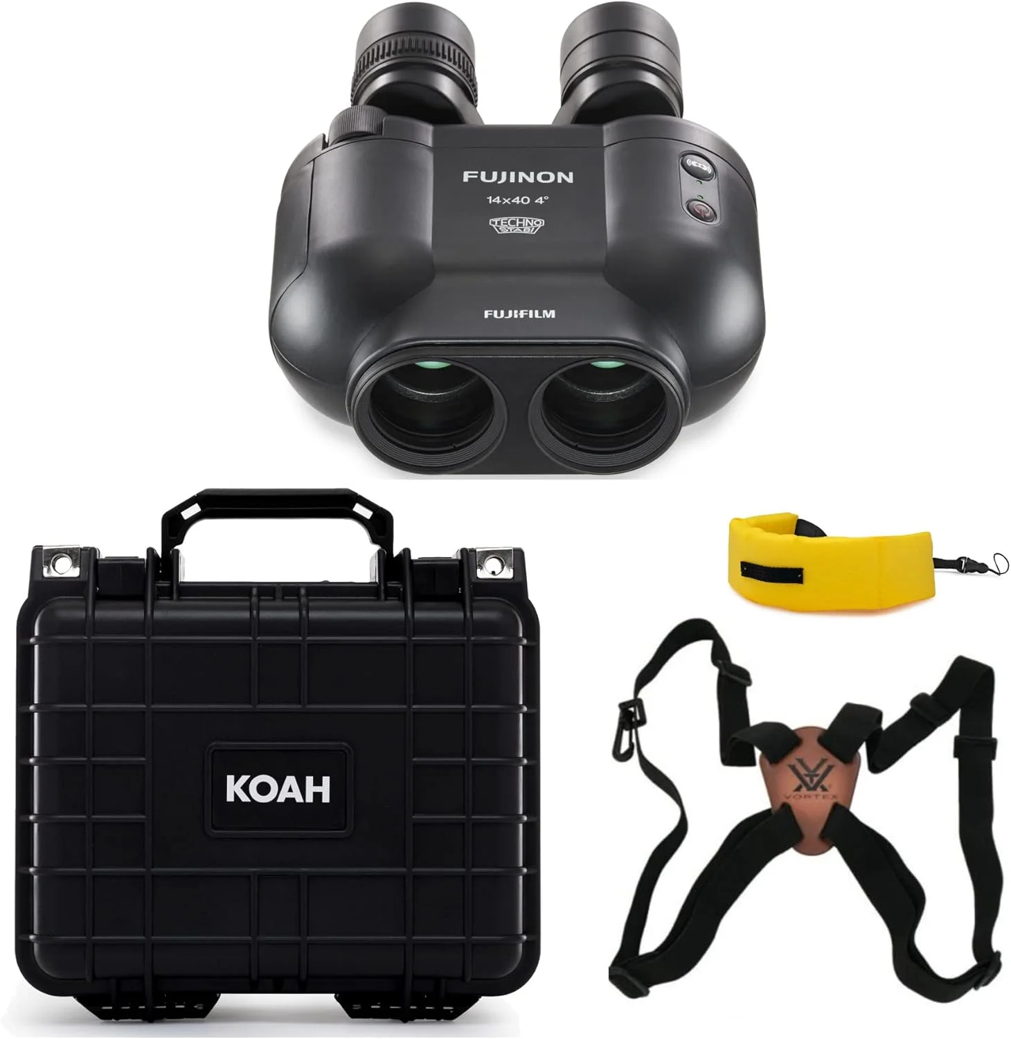 دوربین دوچشمی تثبیت کننده فوجی فیلم مدل TS-X 1440 به همراه بند شناور دوربین، بند هارنس و کیف سخت (4 تکه)