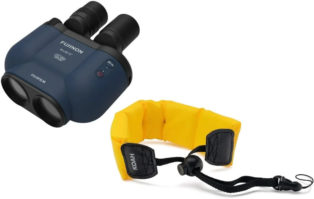 دوربین دوچشمی فوجی فیلم TS-X 1440 Techno Stabi به همراه کیف نرم و سنسور ژیروسکوپ الکترونیکی (آبی) به همراه بند شناور ضد آب دوربین (زرد) (2 قلم)