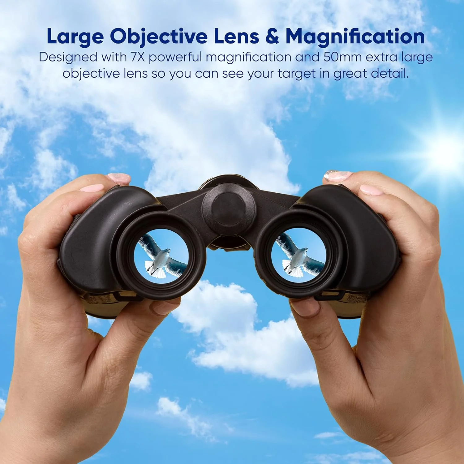 دوربین دوچشمی پراکتیکا فالکون 7x50mm با منشور Porro، روکش لاستیکی، مشکی، CDFN750BK