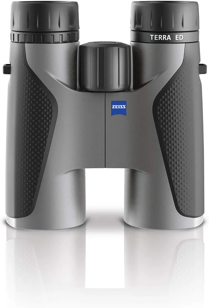 دوربین شکاری زایس Terra ED 10x32 ضد آب، با فوکوس سریع و شیشه روکش شده برای وضوح مطلوب در همه شرایط آب و هوایی برای تماشای پرندگان، شکار، گشت و گذار، خاکستری