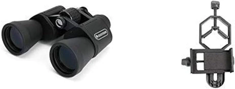 دوربین دوچشمی پوررو سلسترون UpClose G2 10x50 مدل 71256 به همراه آداپتور پایه تلفن همراه 1.25 اینچی