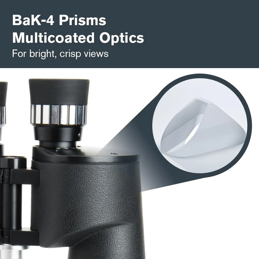 دوربین دوچشمی سلسترون SkyMaster 25x100 – دوربین دوچشمی با دیافراگم بزرگ برای نجوم اعماق آسمان و مشاهده از راه دور – اپتیک چند لایه – شامل آداپتور سه پایه و کیف حمل