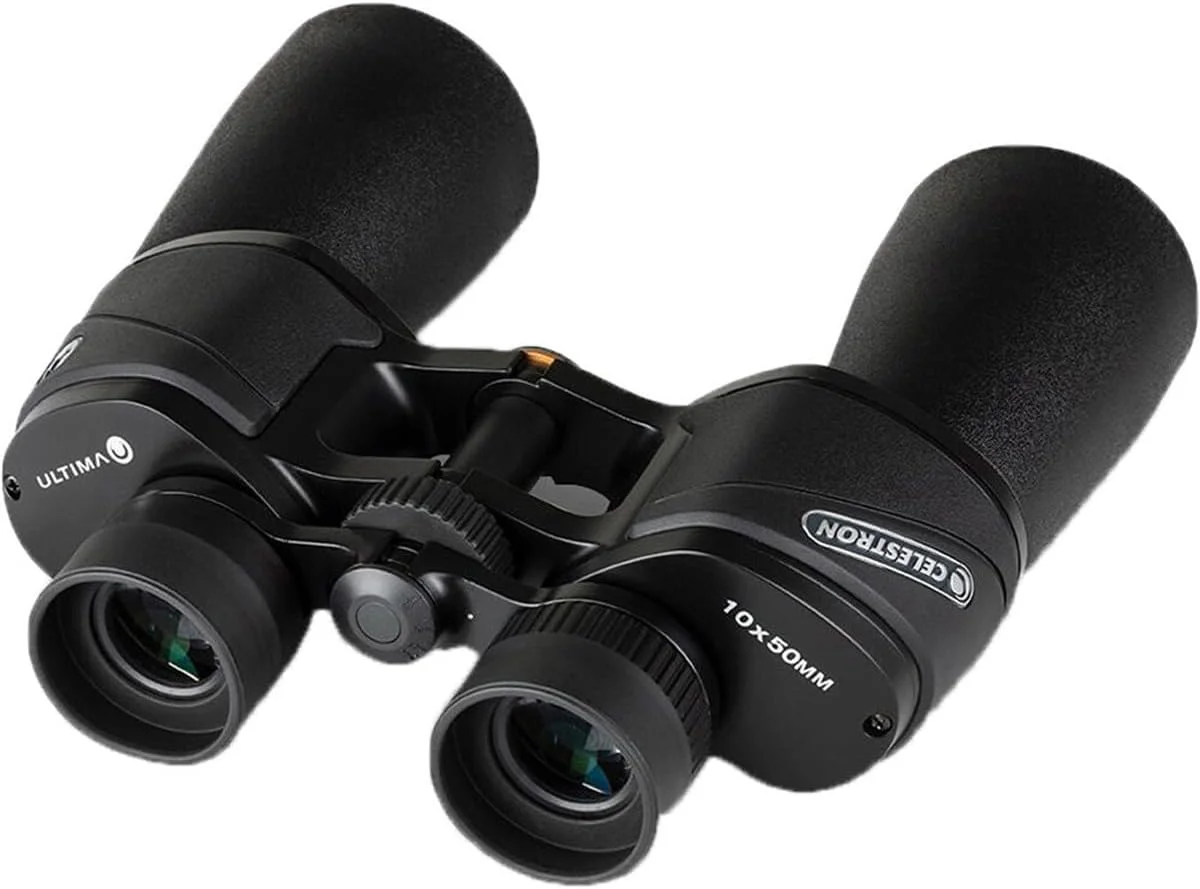 دوربین دوچشمی منشوری پوررو سلسترون 72254 Ultima 10 x 50، لنز کاملاً پوشش داده شده، شیشه منشوری BaK-4، مشکی