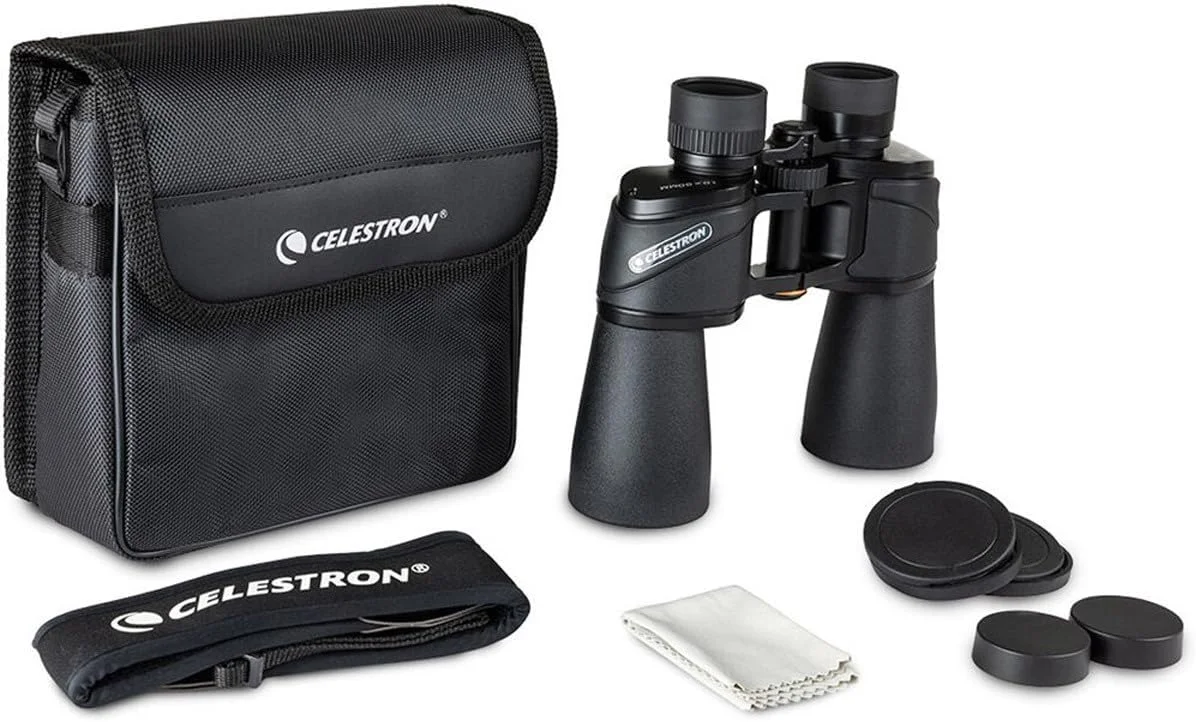 دوربین دوچشمی منشوری پوررو سلسترون 72254 Ultima 10 x 50، لنز کاملاً پوشش داده شده، شیشه منشوری BaK-4، مشکی