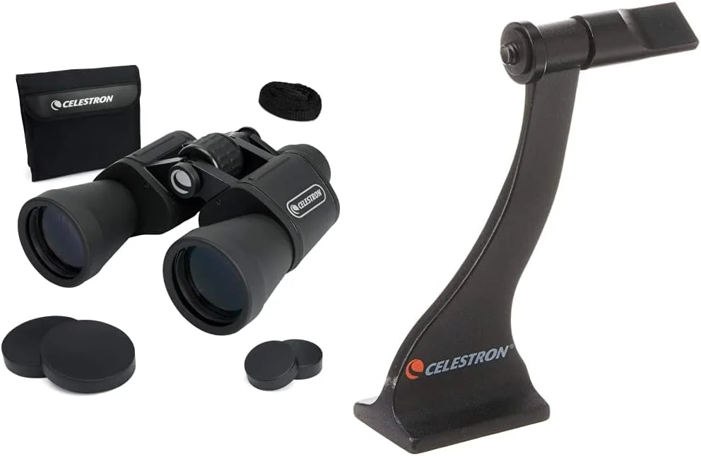 دوربین دوچشمی پوررو 10x50 سلسترون UpClose G2 با شیشه منشوری BK-7 چند لایه - دوربین دوچشمی مقاوم در برابر آب با روکش لاستیکی و آداپتور سه پایه دوربین دوچشمی 93524 (مشکی)