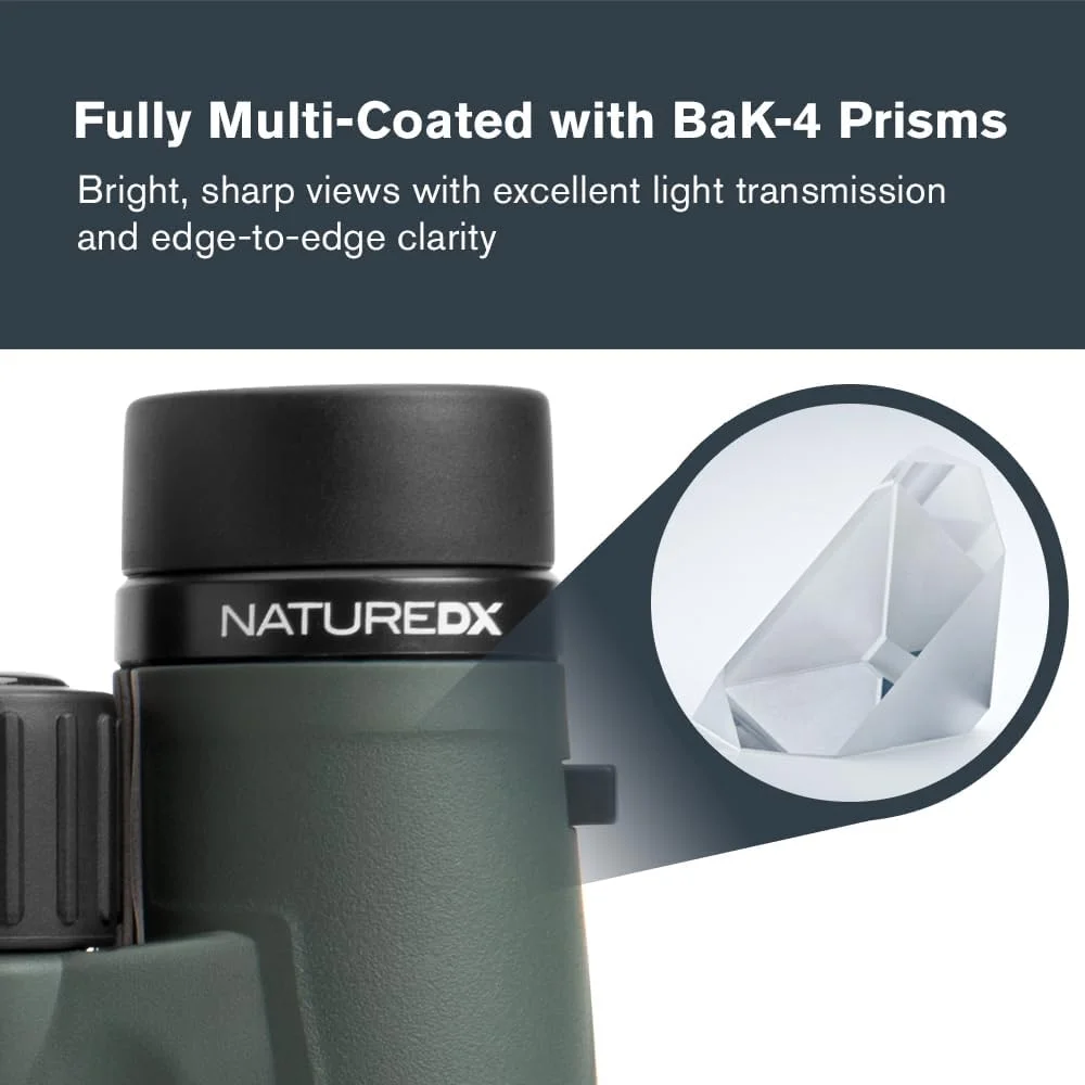 دوربین دوچشمی سلسترون Nature DX 10x42 - ایده آل برای تماشای پرندگان و فضای باز - لنزهای شیئی 42 میلی متری - میدان دید 5.8 درجه - منشورهای BaK-4 - پوشش چند لایه کامل - ضد آب و ضد مه