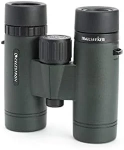 دوربین دوچشمی 8x32 سلسترون TrailSeeker - اپتیک کاملاً پوشش داده شده - دوربین دوچشمی برای بزرگسالان - منشورهای BaK-4 با پوشش فاز و دی الکتریک - ضد آب و ضد مه - روکش لاستیکی - فوکوس نزدیک 6.5 فوت