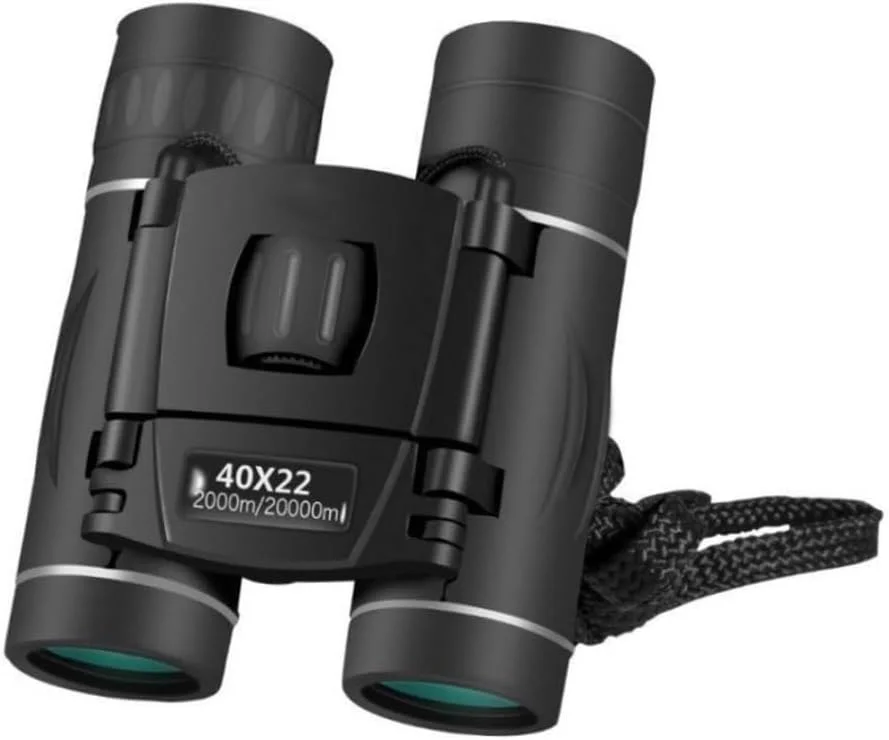 دوربین دوچشمی 40x22 HD با منشور BAK4، تلسکوپ مشکی با برد 2000 متر، تلسکوپ کوچک تاشو