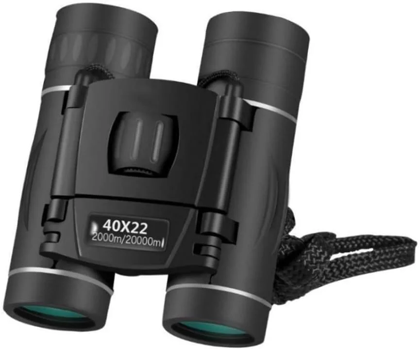 دوربین شکاری 40x22 HD با منشور BAK4، تلسکوپ مشکی تاشو کوچک با برد 2000 متر، مناسب برای ورزش های تابستانی