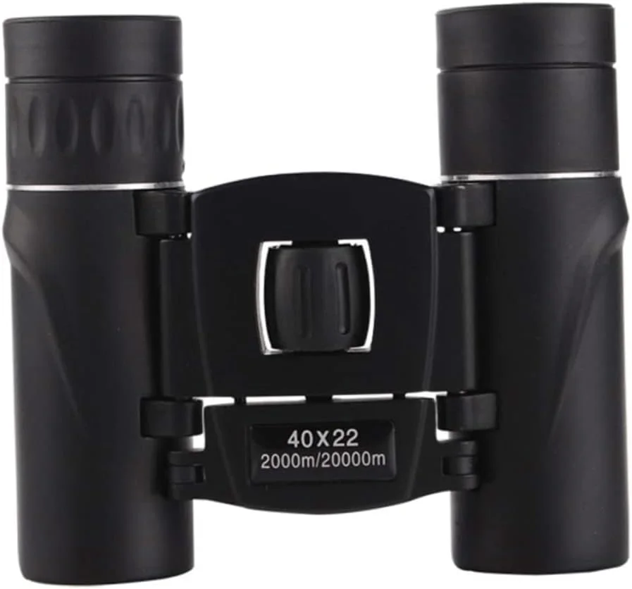 دوربین دوچشمی 40x22 HD با منشور BAK4، تلسکوپ مشکی با برد 2000 متر، تلسکوپ کوچک تاشو